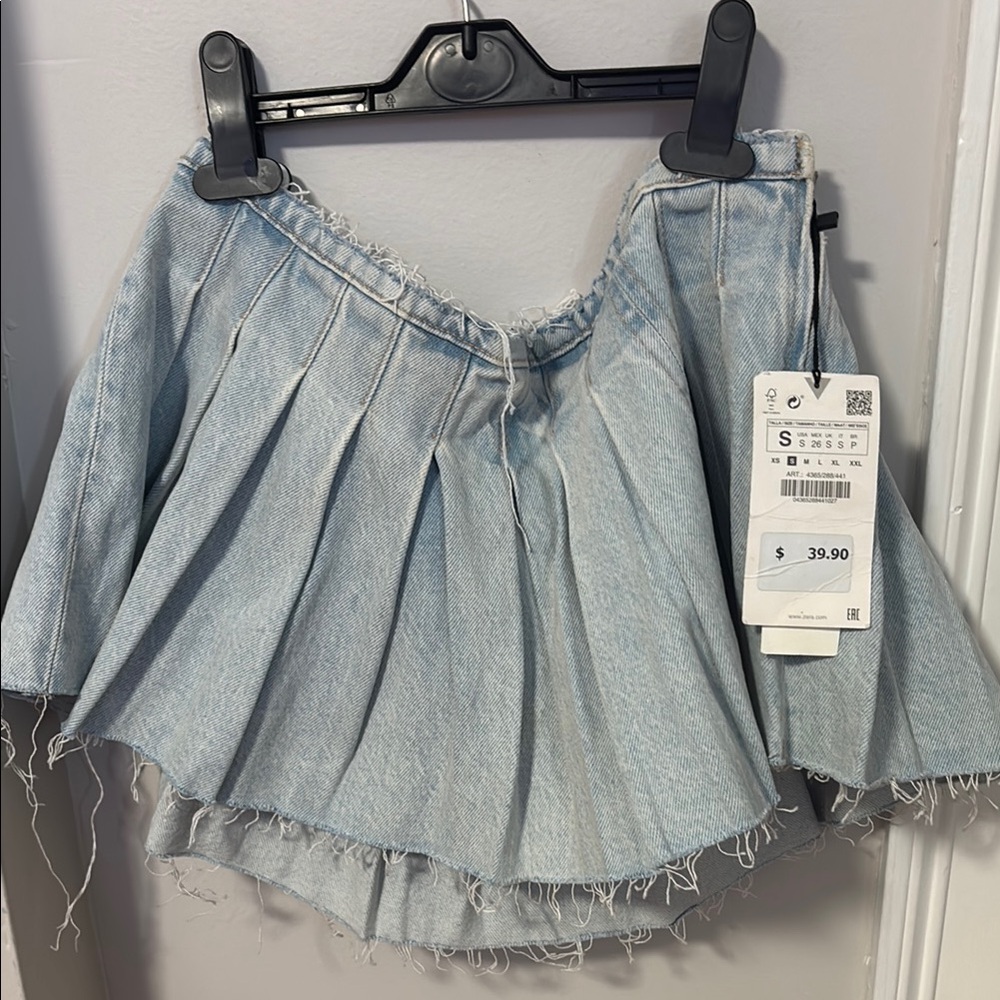 Light Blue Denim Skirt Zara Skirt New